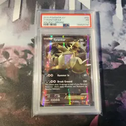 2015 POKEMON XY ANCIENT ORIGINS #42 TYRANITAR EX PSA 1 Poor - Pop 5 - Image 1