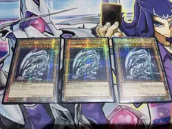 3x Blue-Eyes White Dragon - MP24-EN001, QCR, FACTORY PRINT ERROR - Yugioh - Image 1