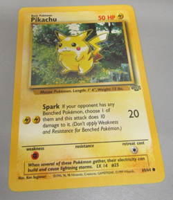 Rare Pikachu Pokemon Card Original 50 hp 60/64 Vintage - Image 1