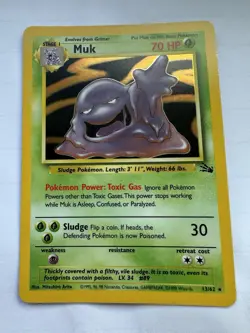 Muk - Holo Pokemon Card - Fossil 13/62 - Excellent Cond. - Image 1