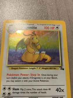 Pokemon TCG Dragonite Fossil Holo Unlimited Rare Card 4/62 Vintage WOTC - Image 5
