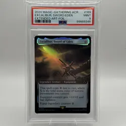 Excalibur, Sword of Eden (Extended Art) MTG: Assassin's Creed Foil PSA 9 - Image 1