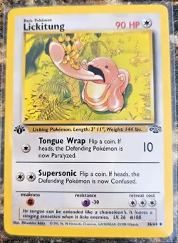 Pokemon 1999 Jungle Lickitung 1st Edition 38 LP - Image 1