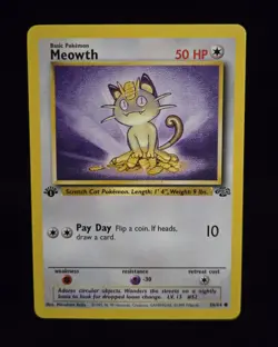 Pokemon TCG - MEOWTH - 1ST EDITION - 56/64 - WOTC - JUNGLE (1999) - LP/NM - Image 1