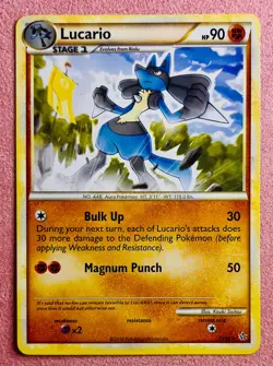 Lucario 19/95 Non Holo | HGSS Unleashed | 2010 Vintage Pokemon TCG Card | LP - Image 1