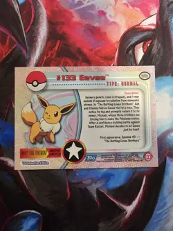 2000 Topps Pokemon TV Animation Edition Series 3 Non Holo #133 Eevee Blue Label - Image 2