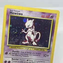 2000 Pokemon Base Set 2 Mewtwo Holo Rare #10/130 With Swirl MP - Image 1