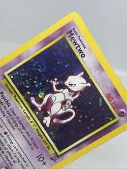 2000 Pokemon Base Set 2 Mewtwo Holo Rare #10/130 With Swirl MP - Image 3