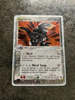 2003 Pokemon EX Sandstorm Aggron Holo #95/100 Damaged - Image 1