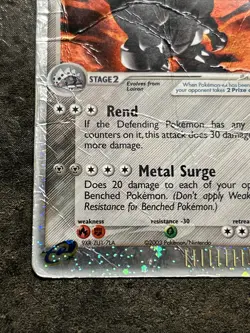 2003 Pokemon EX Sandstorm Aggron Holo #95/100 Damaged - Image 2