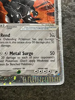 2003 Pokemon EX Sandstorm Aggron Holo #95/100 Damaged - Image 3