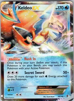 KELDEO EX 49/149 HOLO BOUNDARIES CROSSED POKEMON LP - Image 1