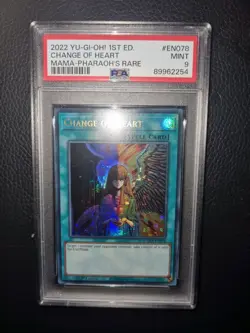 MAMA-EN078 - Change Of Heart - Ultra Pharaoh's Rare - PSA MINT 9 - YU-GI-OH TCG - Image 2