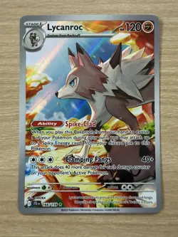 Pokemon TCG Lycanroc Card 166/159 Journey Together Illustration Rare - NM - Image 1