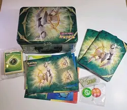 Pokemon TCG Spring 2022 ARCEUS Collector Chest Lunchbox Tin Stickers Energy Pack - Image 1
