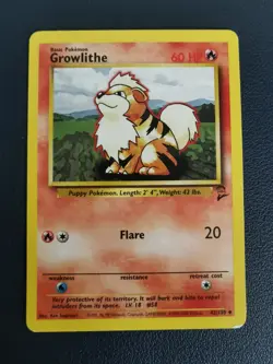 Pokemon Card Growlithe 42/130 Base Set 2 Uncommon WOTC - Image 1