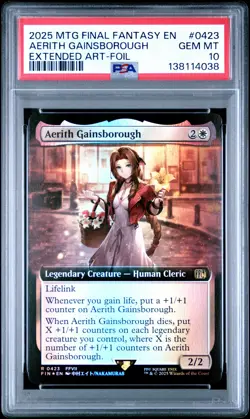 Magic The Gathering Final Fantasy Foil Exten Art #0423 Aerith Gainsborough PSA10 - Image 1