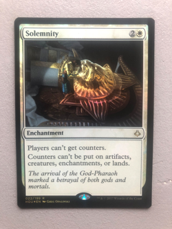 Mtg Carte Magic Hour of Devastation Solemnity FOIL English NM - Image 1