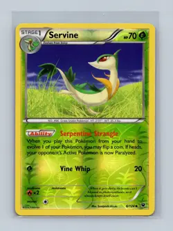 Servine 6/124 Uncommon Fates Collide Pokemon Reverse Holo Lightly Played - Image 1