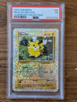 2002 Pokemon Legendary Collection PSA 1 PIKACHU Reverse Foil Holo #86 POOR PR - Image 1