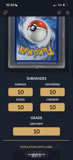 Pokemon TCG Misty's Psyduck Destined Rivals 193/182 Ace 10 - Perfect Subgrades - Image 3