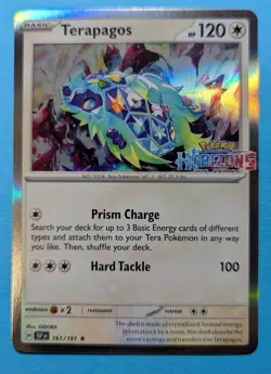 Terapagos Horizons Stamped Promo Holo Surging Sparks 161/191 Pokemon - Image 1