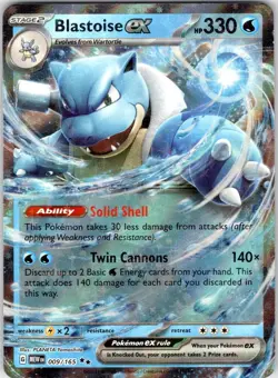 BLASTOISE EX 009/165 151 POKEMON NM/M - Image 1