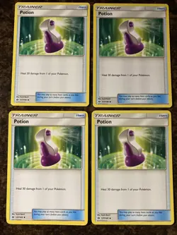 Potion 127/149 - Playset of 4 Pokemon Sun & Moon - Mint Pack Fresh - Image 1