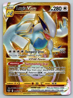 Lugia VSTAR Secret Rare Full Art Holo 211/195 Silver Tempest Pokemon TCG Card - Image 1