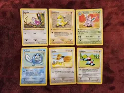 6x 1st Ed. Shadowless Lot Porygon Nidorino Doduo Sandshrew MP Base Set Pokemon - Image 1