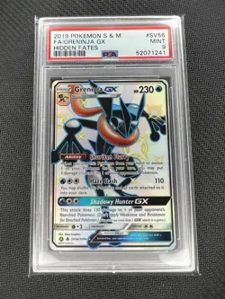 2019 Pokemon SM Hidden Fates Greninja GX FA Shiny Vault SV56/SV94 PSA Mint 9 - Image 1