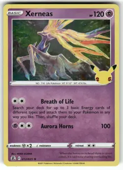 POKEMON XERNEAS 012/025 RARE CELEBRATIONS HOLO NM - Image 1
