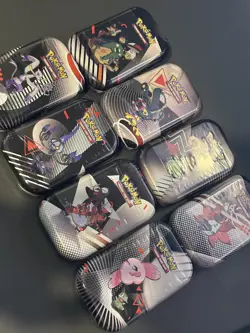 Pokemon Black Bolt & White Flare Unova Mini Tins x8 New Full Collection - Image 1