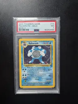 2000 Pokemon TCG Base Set 2 Holo Poliwrath 15/130 PSA 7 NM - Image 1