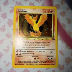 Moltres - 12/62 - Pokemon Fossil Unlimited Holo Rare Card WOTC NM - Image 4