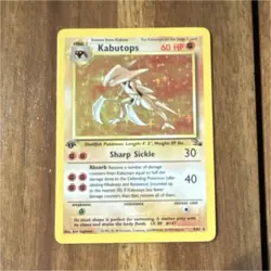 Pokemon Kabutops Fossil 1st Edition Holo Rare 9/62 - Image 1