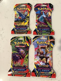 Pokemon TCG : Phantasmal Flames Sleeved Boosters x4 Full Art Set SEALED NEW 🔥 - Image 1