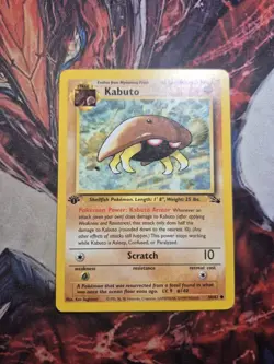 POKEMON FOSSIL KABUTO 50/62 COMMON 1ST EDITION MP - Image 1