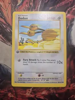 Pokemon 1st Edition Shadowless Base Set Common Doduo 48/102 - MP - Image 1