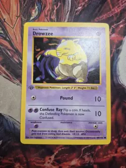 Pokemon 1st Edition Base Common Drowzee 49/102 - Moderate Play (MP) - Image 1