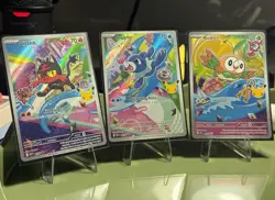 Pokemon First Partner Illustration Collection Rowlet Litten Popplio Promo SET NM - Image 1