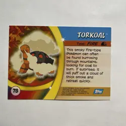 Torkoal #78 Pokemon 2004 Topps Advanced Challenge - Image 2