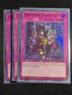 Yugioh - 3x Unending Nightmare BLRR-EN104 1st Edition Ultra Rare NM - Image 1