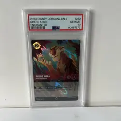 Disney Lorcana Shere Khan Menacing Predator 212/204 Enchanted PSA 10 - Image 1