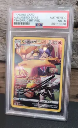2022 PSA/DNA Alejandro Saab Pokemon Charizard Lost Origin TG03/TG30 Roark Holo - Image 1