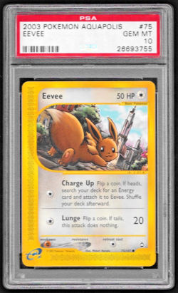 2003 POKEMON AQUAPOLIS #75 EEVEE PSA 10 - Image 1