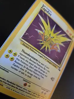 Pokemon TCG Zapdos 15/62 Fossil Unlimited Holo Rare Mitsuhiro Arita - Image 3