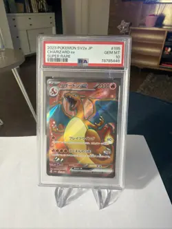 PSA 10 Charizard ex SR Super Rare 185/165 Japanese sv2a Pokemon Card Game 151 - Image 1