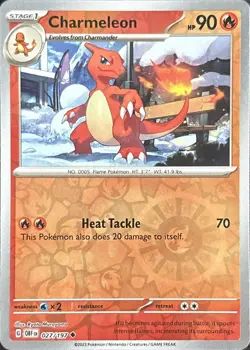 Charmeleon 027/197 Uncommon Obsidian Flames Pokemon Reverse Holo Near Mint - Image 1
