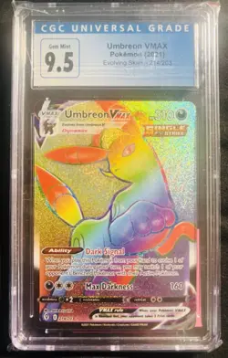 Pokemon Umbreon VMAX Secret Rare Holo CGC 9.5 Evolving Skies 214/203 Card - Image 1